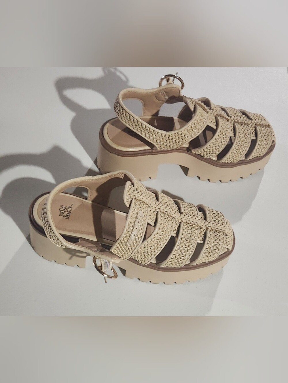 Wild Fable Elide Raffia Fisherman Platform Heels Size 8.5 - Picture 2 of 7